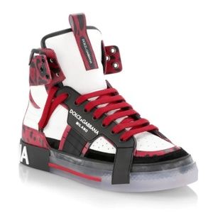 Dolce & Gabbana Designer Men's Custom 2.Zero High-Top Sneakers / Mixed Materials
